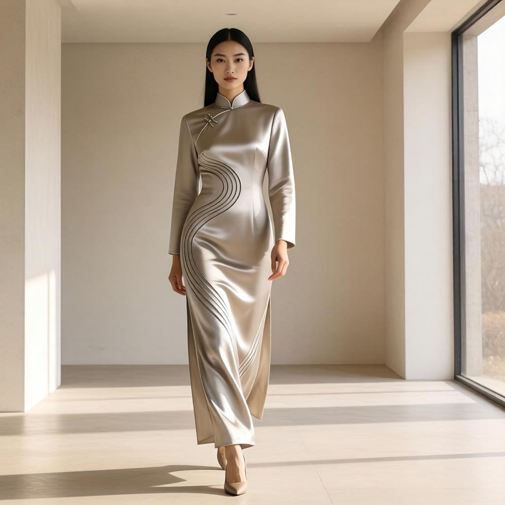 连袖传统剪裁揭秘：古朴工艺中的现代传承第二张图