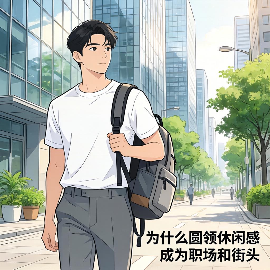 【为什么圆领休闲感成为职场和街头的潮流新宠？】第二张图